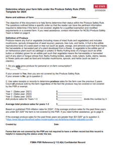 Template for 2024: Determine Where Your Farm Falls Under the PSR