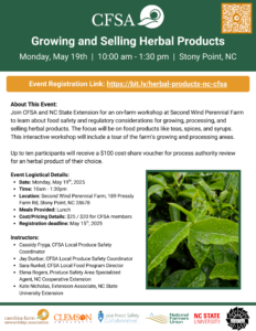 Growing and Selling Herbal Products NC